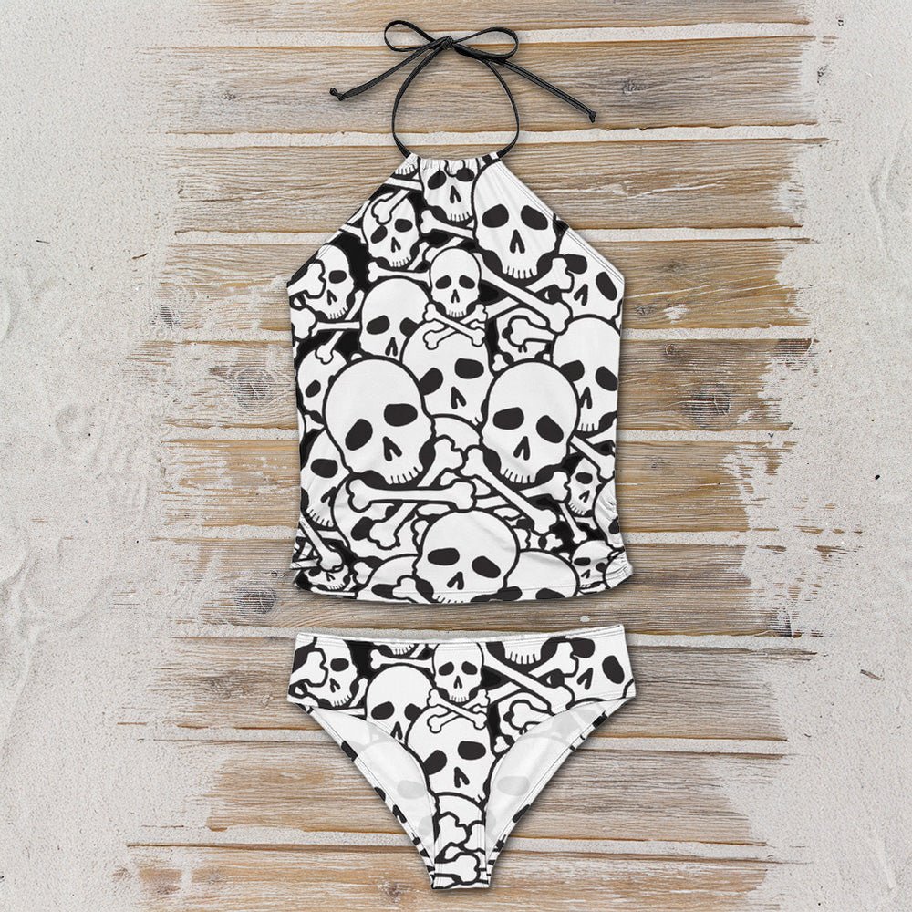 Pirates Skull Tankini Bikini Swimsuit